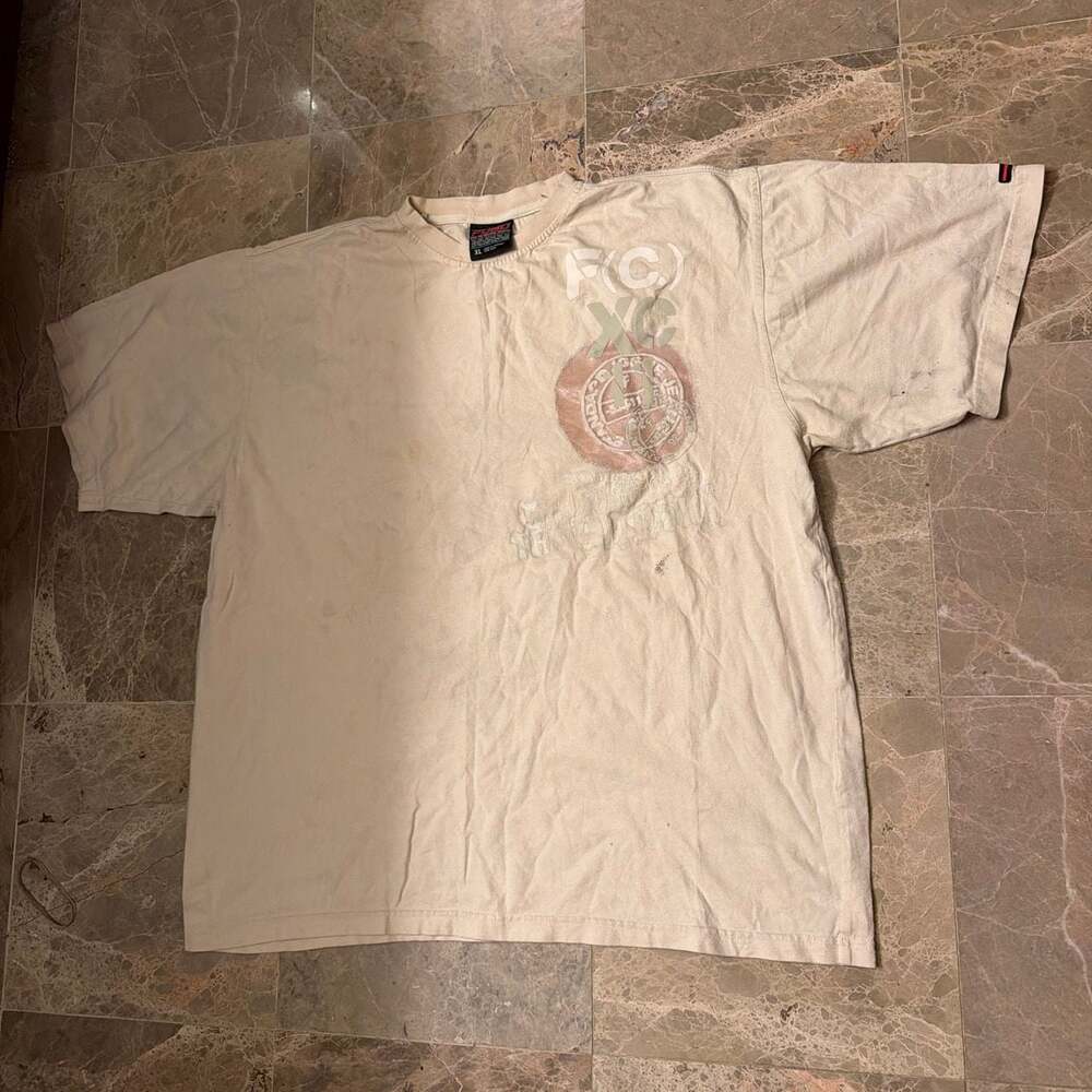 Vintage FUBU Standard Utility Production Graphic T-Shirt Beige XL